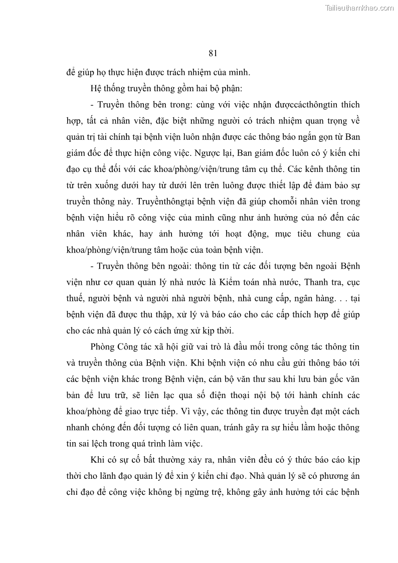 Luận văn thạc sĩ kế toán Hoàn thiện hệ thống kiểm soát nội bộ tại Bệnh viện Hữu nghị Việt Đức - 8 Trang 89