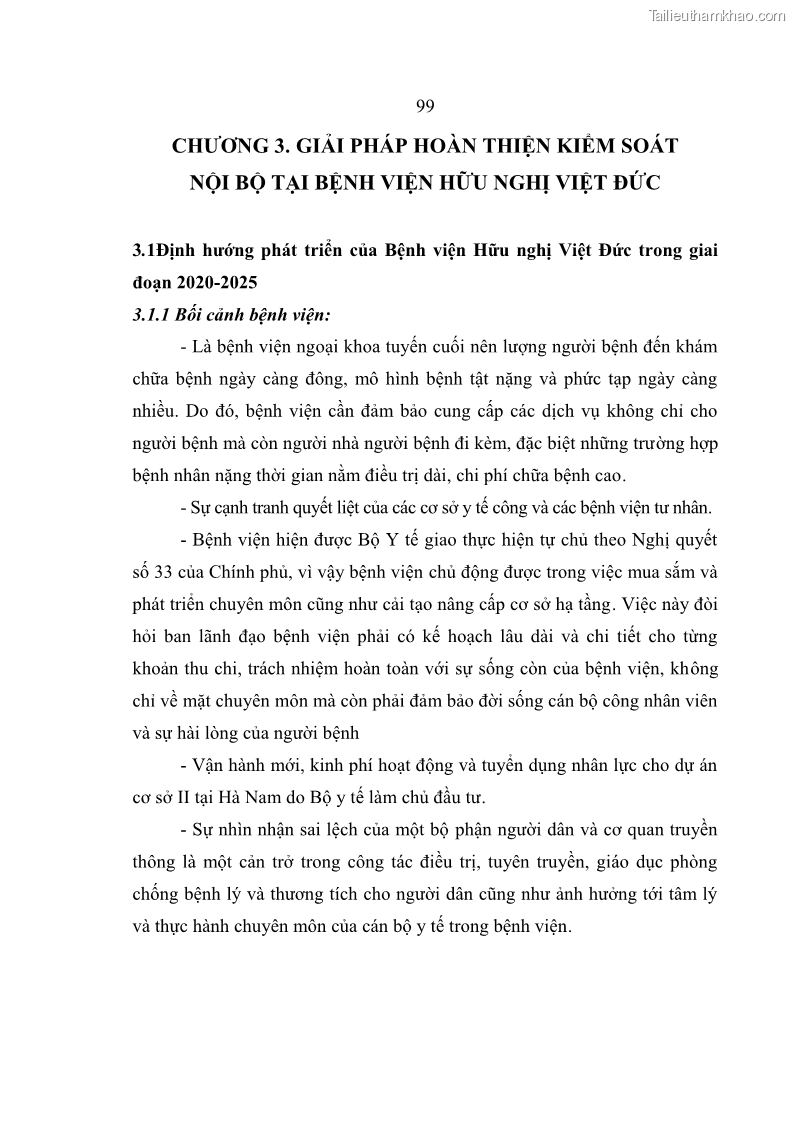 Luận văn thạc sĩ kế toán Hoàn thiện hệ thống kiểm soát nội bộ tại Bệnh viện Hữu nghị Việt Đức - 9 Trang 107