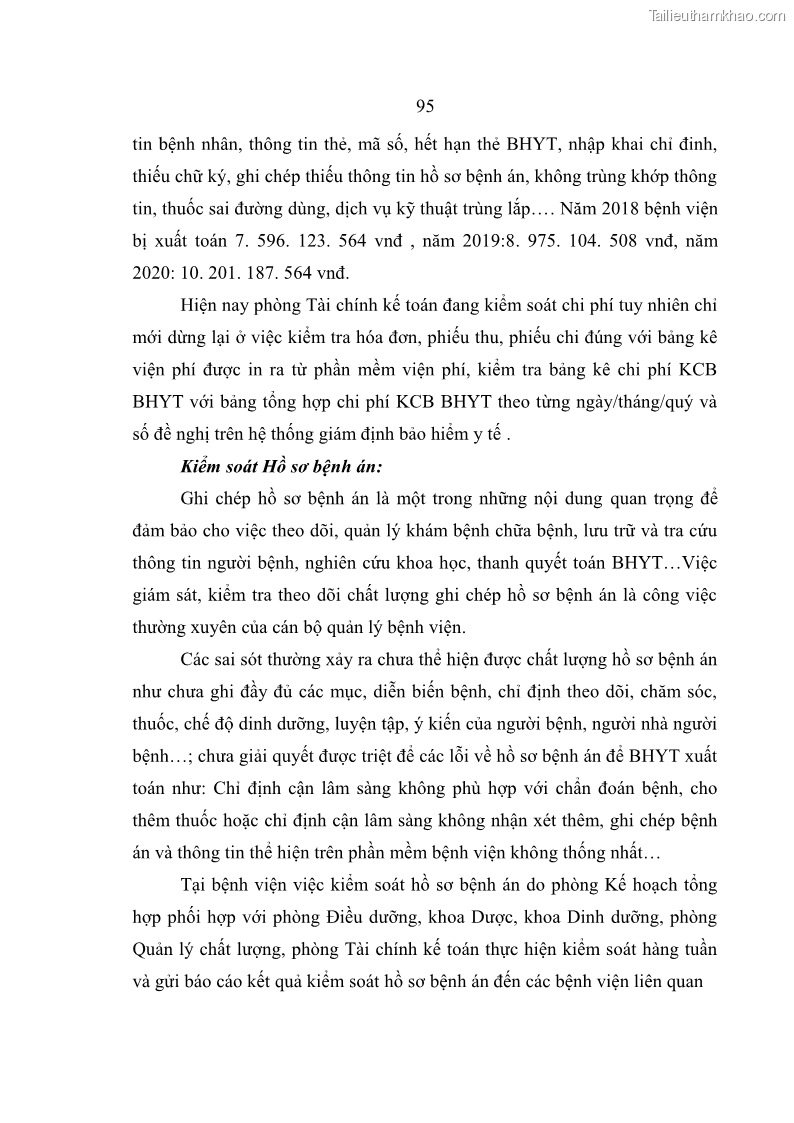 Luận văn thạc sĩ kế toán Hoàn thiện hệ thống kiểm soát nội bộ tại Bệnh viện Hữu nghị Việt Đức - 9 Trang 103
