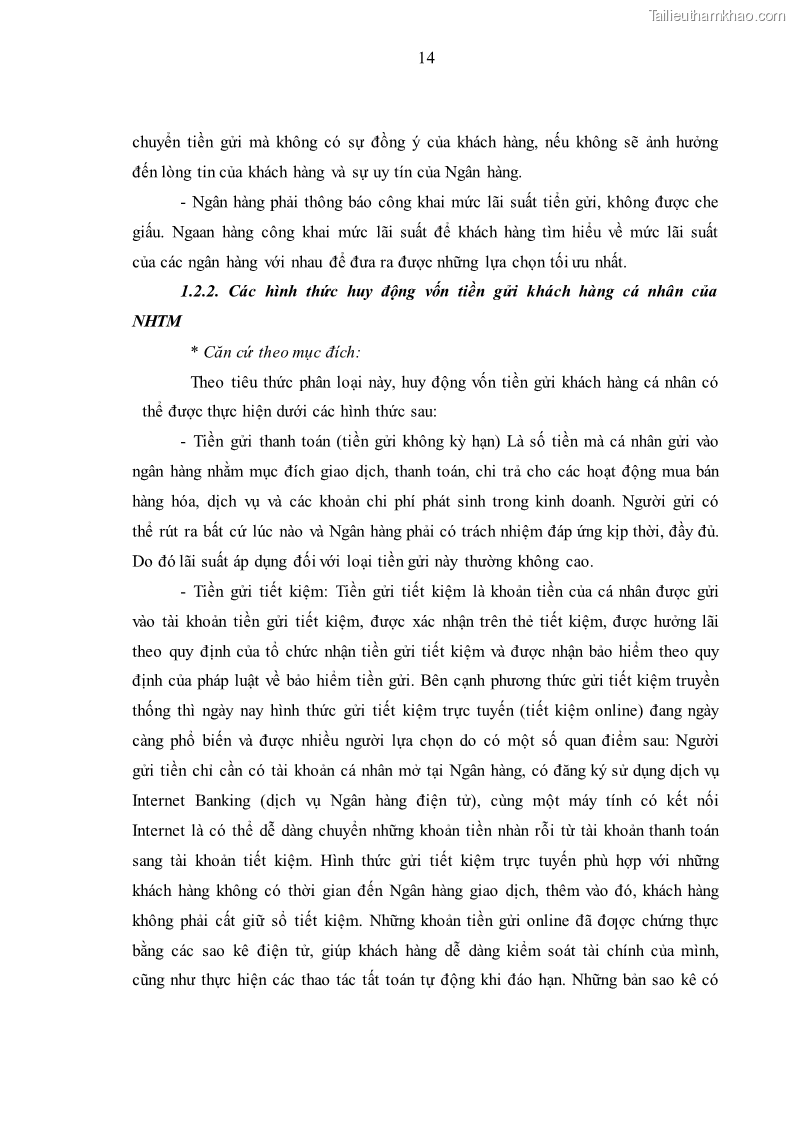 Luận văn thạc sĩ kinh tế Huy động vốn tiền gửi khách hàng cá nhân tại Ngân hàng TMCP Công thương VN – CN KCN Tiên Sơn - 2 Trang 24
