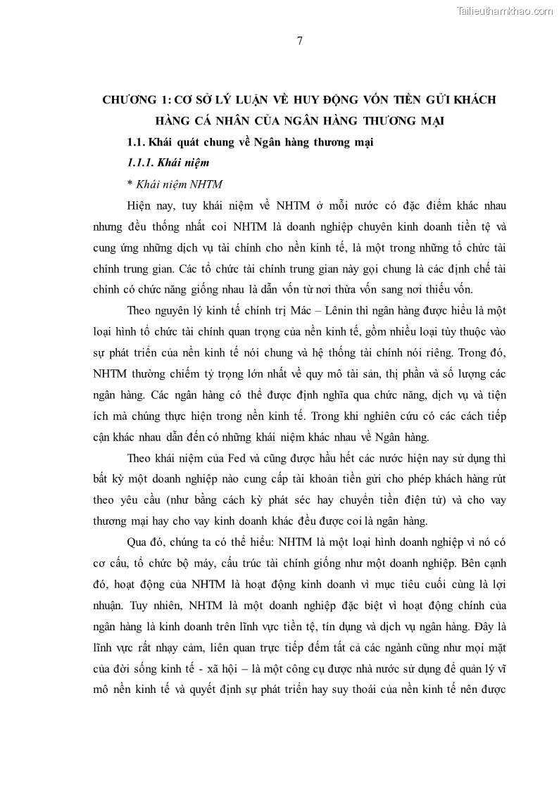 Luận văn thạc sĩ kinh tế Huy động vốn tiền gửi khách hàng cá nhân tại Ngân hàng TMCP Công thương VN – CN KCN Tiên Sơn - 2 Trang 17