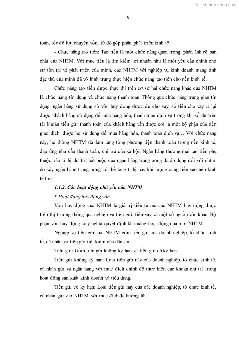 Luận văn thạc sĩ kinh tế Huy động vốn tiền gửi khách hàng cá nhân tại Ngân hàng TMCP Công thương VN – CN KCN Tiên Sơn - 2 Trang 19