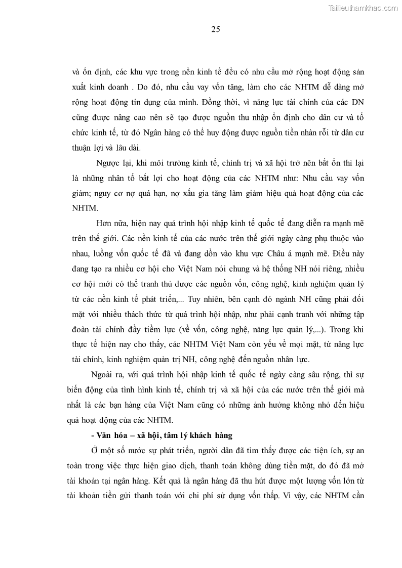 Luận văn thạc sĩ kinh tế Huy động vốn tiền gửi khách hàng cá nhân tại Ngân hàng TMCP Công thương VN – CN KCN Tiên Sơn - 3 Trang 35