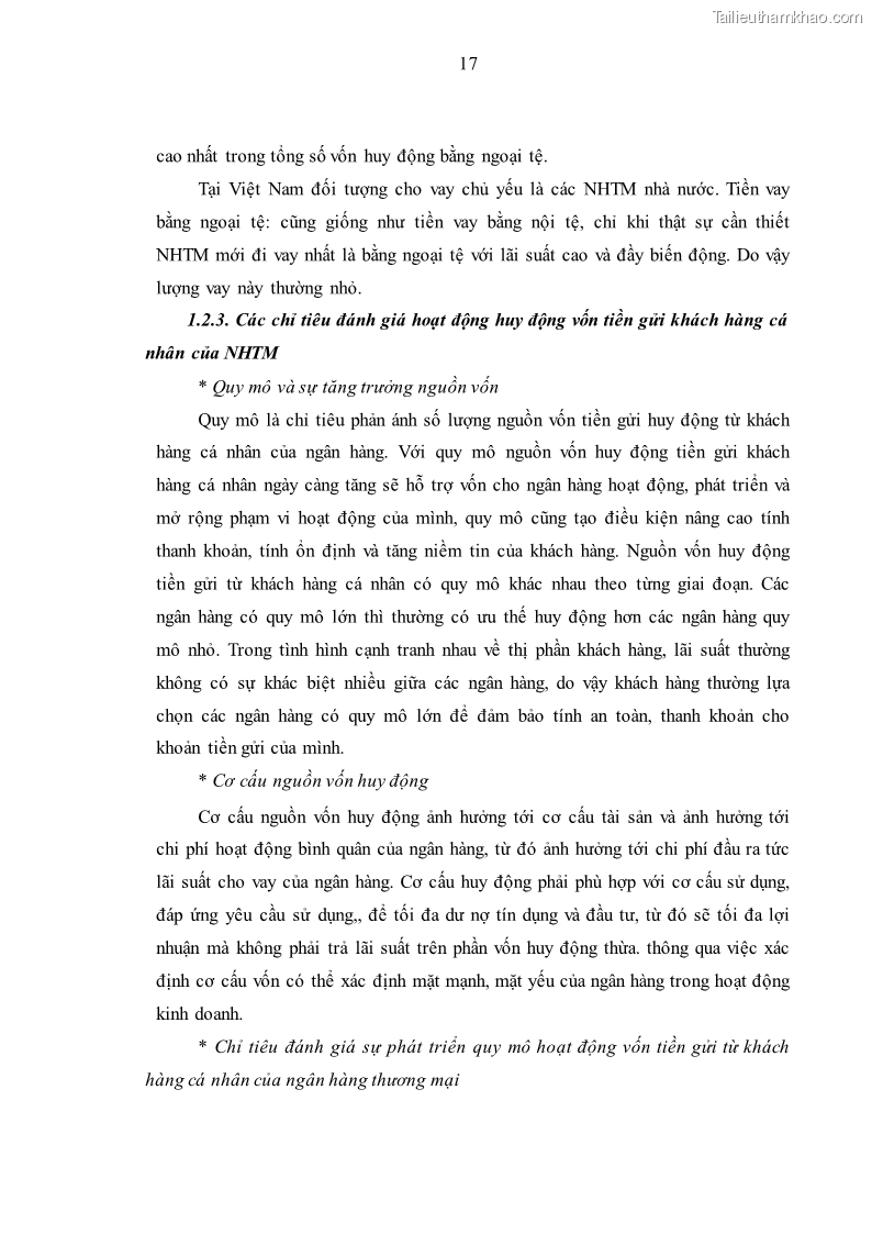 Luận văn thạc sĩ kinh tế Huy động vốn tiền gửi khách hàng cá nhân tại Ngân hàng TMCP Công thương VN – CN KCN Tiên Sơn - 3 Trang 27