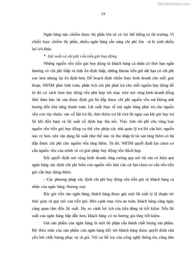 Luận văn thạc sĩ kinh tế Huy động vốn tiền gửi khách hàng cá nhân tại Ngân hàng TMCP Công thương VN – CN KCN Tiên Sơn - 3 Trang 29