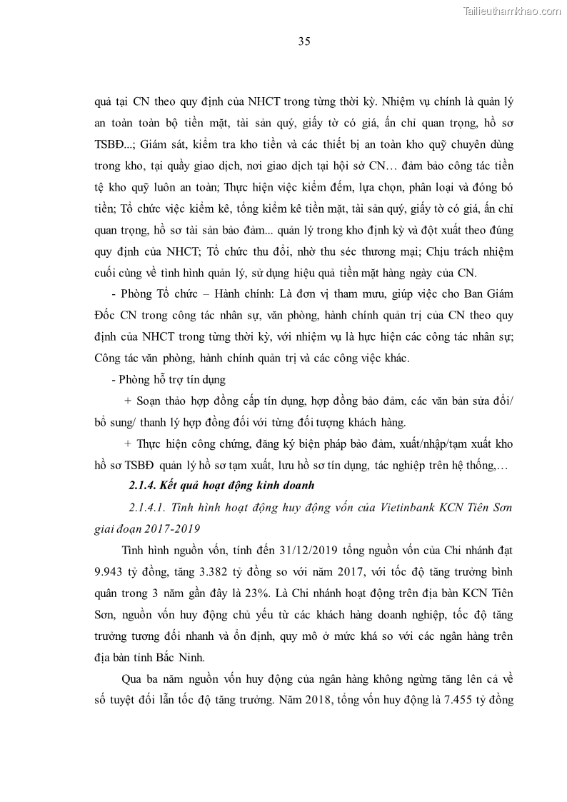 Luận văn thạc sĩ kinh tế Huy động vốn tiền gửi khách hàng cá nhân tại Ngân hàng TMCP Công thương VN – CN KCN Tiên Sơn - 4 Trang 45