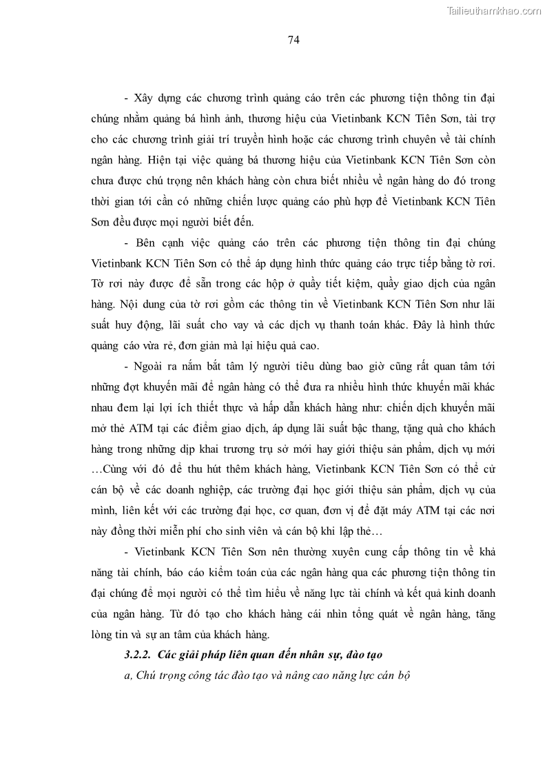 Luận văn thạc sĩ kinh tế Huy động vốn tiền gửi khách hàng cá nhân tại Ngân hàng TMCP Công thương VN – CN KCN Tiên Sơn - 7 Trang 84