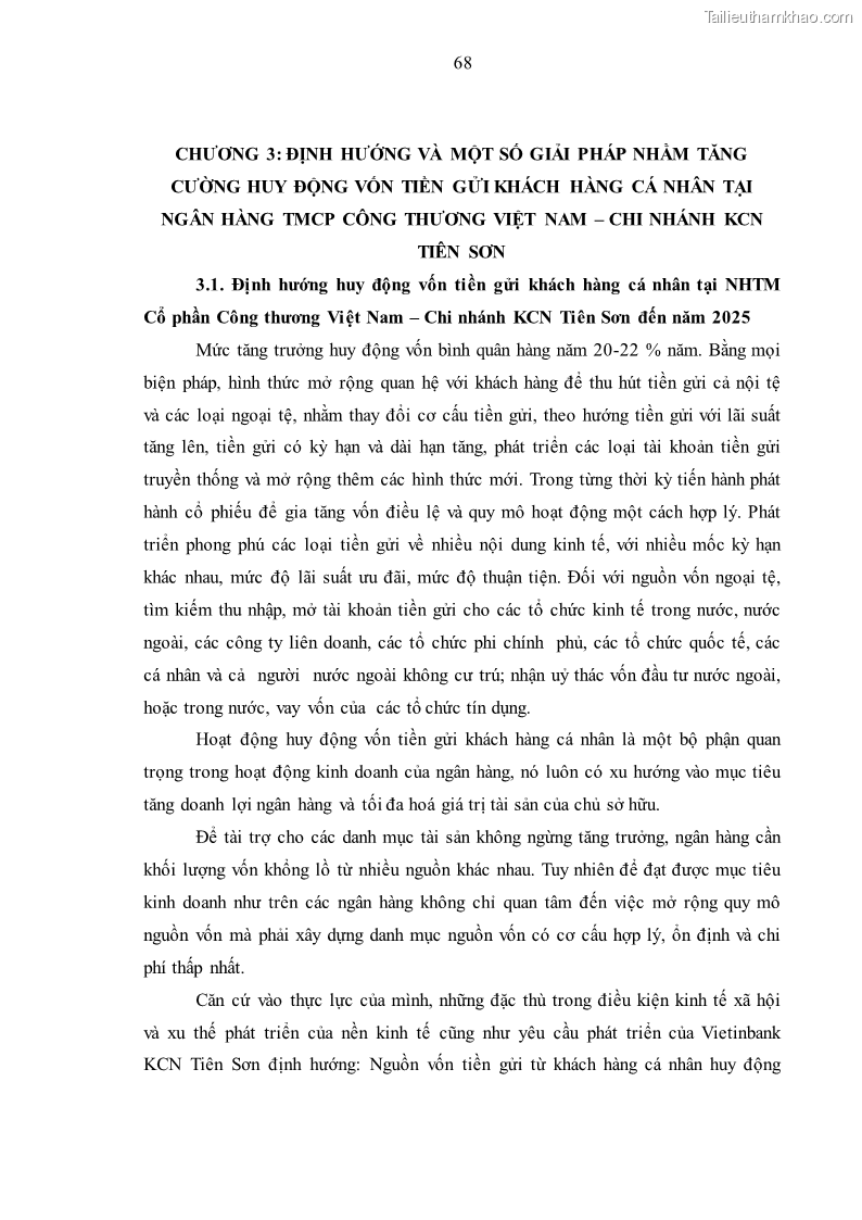 Luận văn thạc sĩ kinh tế Huy động vốn tiền gửi khách hàng cá nhân tại Ngân hàng TMCP Công thương VN – CN KCN Tiên Sơn - 7 Trang 78