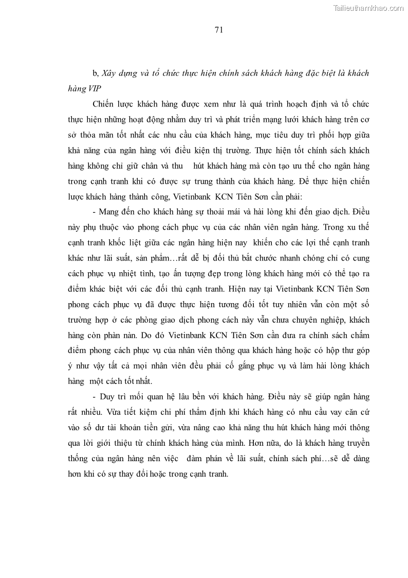 Luận văn thạc sĩ kinh tế Huy động vốn tiền gửi khách hàng cá nhân tại Ngân hàng TMCP Công thương VN – CN KCN Tiên Sơn - 7 Trang 81