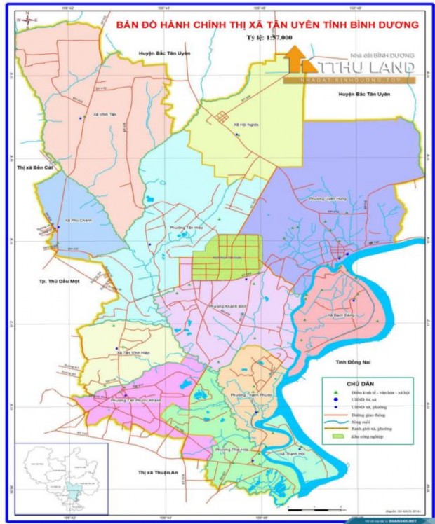 Phụ lục 4 Nghị Quyết của Chính phủ về việc thành lập thị xã Tân Uyên 2