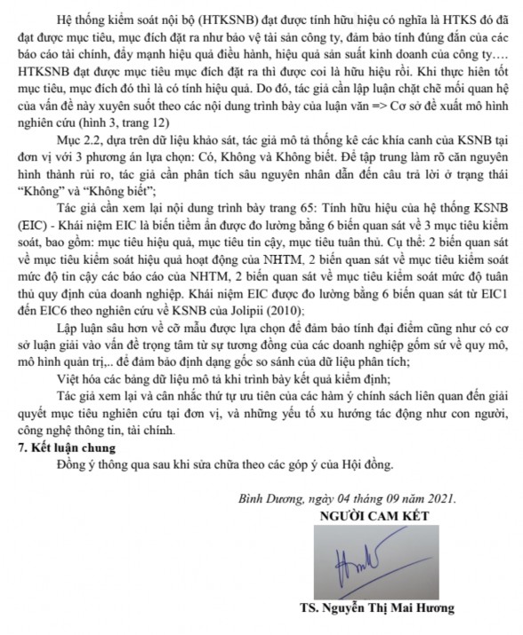 Tính hữu hiệu của hệ thống kiểm soát nội bộ Nghiên cứu thực nghiệm tại các doanh nghiệp sản xuất gốm sứ tỉnh Bình Dương 22 6