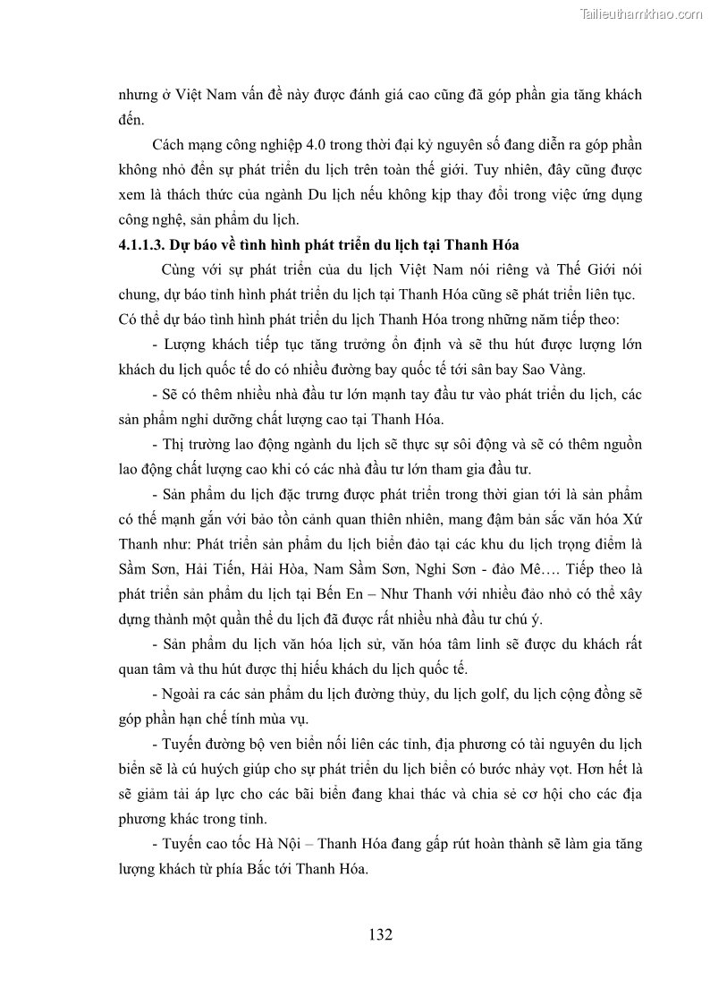 Luận án tiến sĩ kinh tế Phát triển bền vững du lịch tại Thanh Hóa - 12 Trang 142