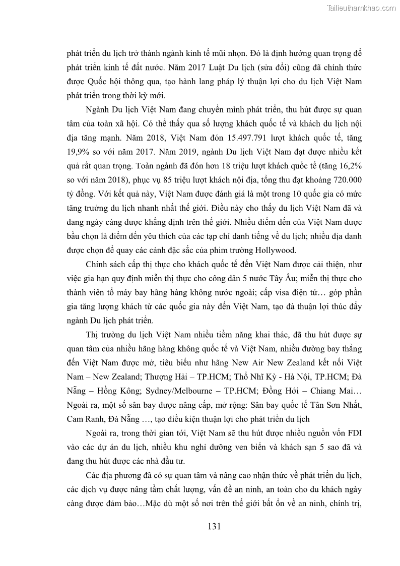 Luận án tiến sĩ kinh tế Phát triển bền vững du lịch tại Thanh Hóa - 12 Trang 141