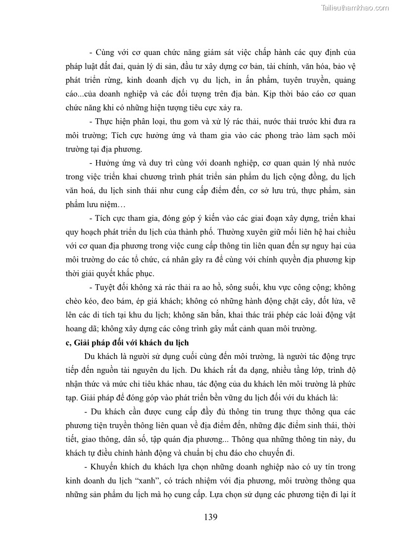 Luận án tiến sĩ kinh tế Phát triển bền vững du lịch tại Thanh Hóa - 13 Trang 149