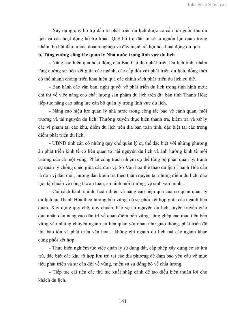 Luận án tiến sĩ kinh tế Phát triển bền vững du lịch tại Thanh Hóa - 13 Trang 151