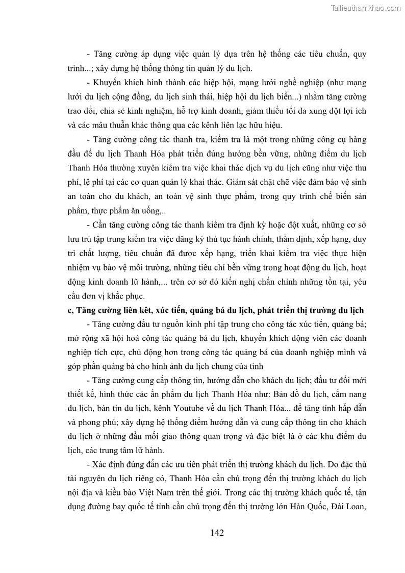 Luận án tiến sĩ kinh tế Phát triển bền vững du lịch tại Thanh Hóa - 13 Trang 152