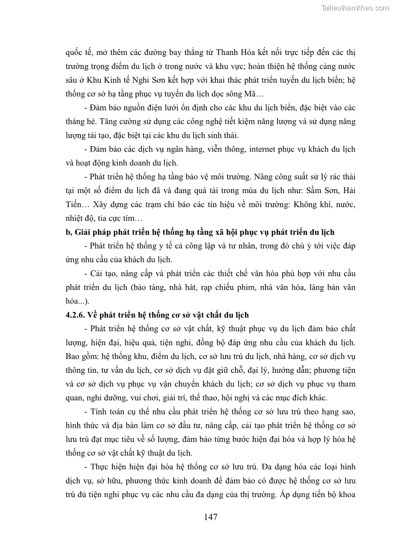 Luận án tiến sĩ kinh tế Phát triển bền vững du lịch tại Thanh Hóa - 14 Trang 157