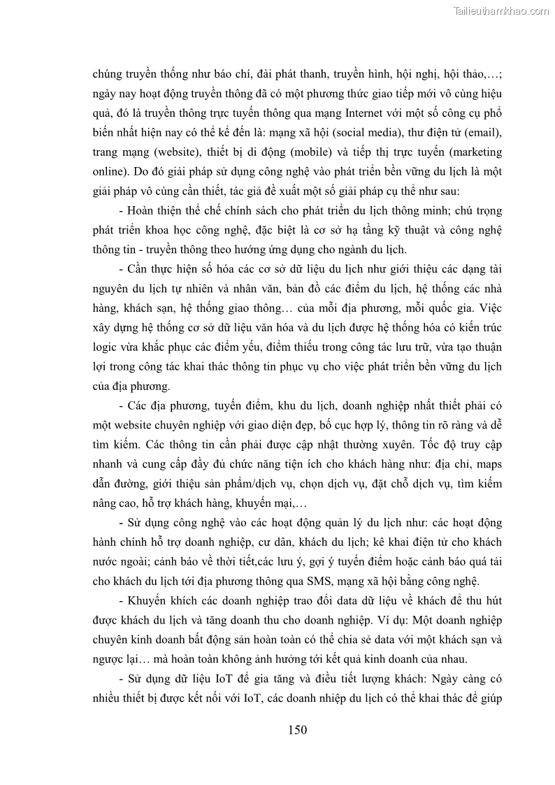Luận án tiến sĩ kinh tế Phát triển bền vững du lịch tại Thanh Hóa - 14 Trang 160