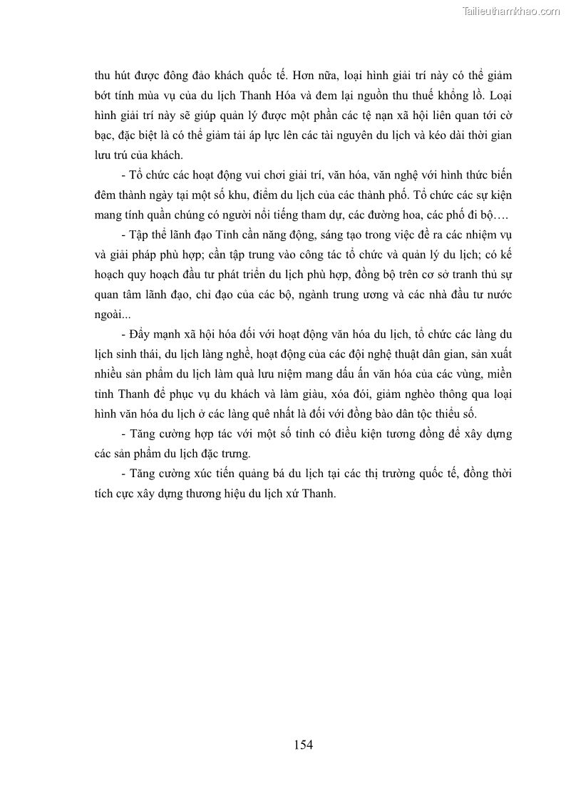 Luận án tiến sĩ kinh tế Phát triển bền vững du lịch tại Thanh Hóa - 14 Trang 164