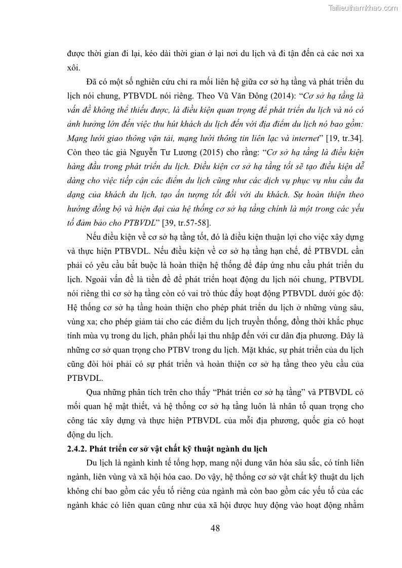 Luận án tiến sĩ kinh tế Phát triển bền vững du lịch tại Thanh Hóa - 5 Trang 58