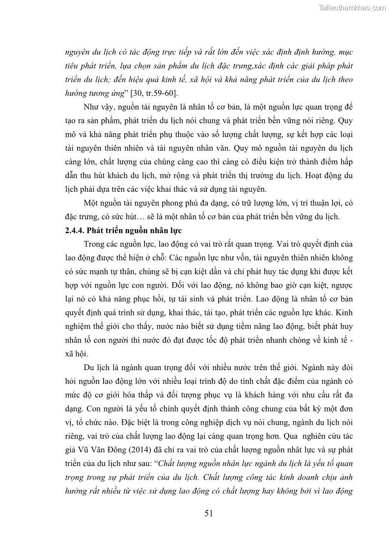 Luận án tiến sĩ kinh tế Phát triển bền vững du lịch tại Thanh Hóa - 6 Trang 61