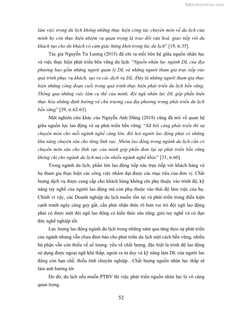Luận án tiến sĩ kinh tế Phát triển bền vững du lịch tại Thanh Hóa - 6 Trang 62