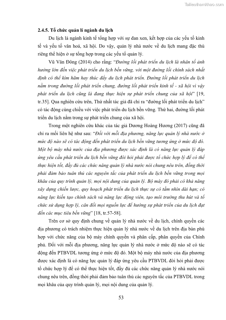 Luận án tiến sĩ kinh tế Phát triển bền vững du lịch tại Thanh Hóa - 6 Trang 63