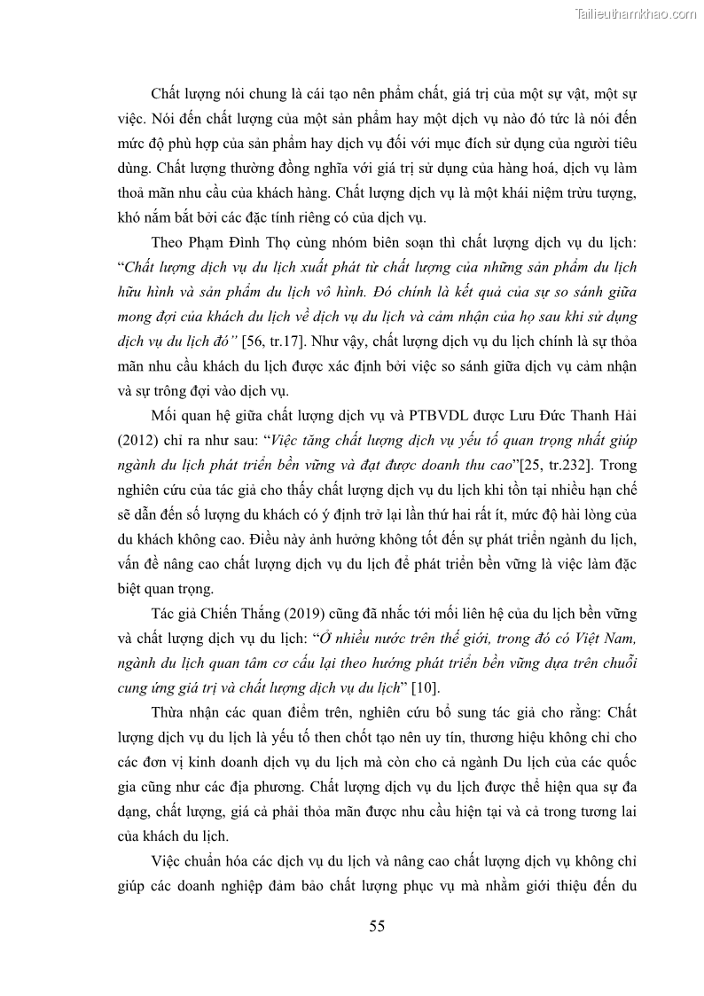 Luận án tiến sĩ kinh tế Phát triển bền vững du lịch tại Thanh Hóa - 6 Trang 65