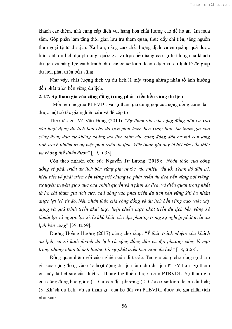 Luận án tiến sĩ kinh tế Phát triển bền vững du lịch tại Thanh Hóa - 6 Trang 66