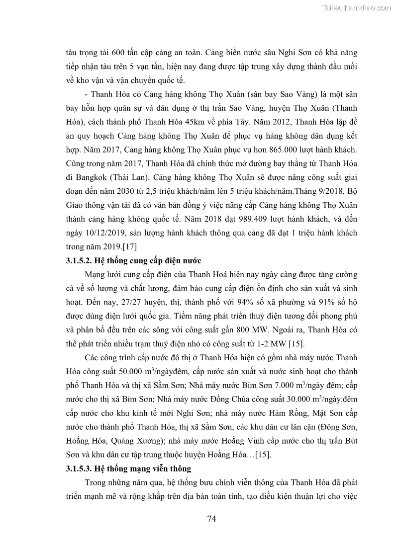 Luận án tiến sĩ kinh tế Phát triển bền vững du lịch tại Thanh Hóa - 7 Trang 84