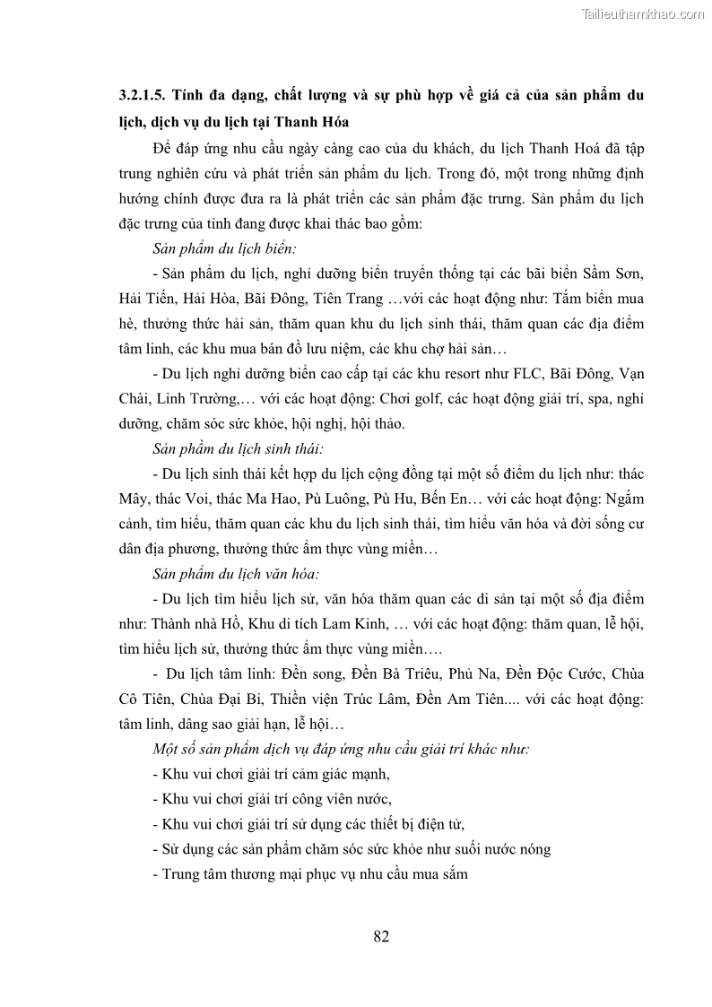 Luận án tiến sĩ kinh tế Phát triển bền vững du lịch tại Thanh Hóa - 8 Trang 92