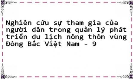 Kinh Nghiệm Về Sự Tham Gia Của Người Dân Trong Quản Lý Phát Triển Du Lịch Nông Thôn Tại Việt