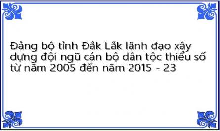Đảng bộ tỉnh Đắk Lắk lãnh đạo xây dựng đội ngũ cán bộ dân tộc thiểu số từ năm 2005 đến năm 2015 - 23