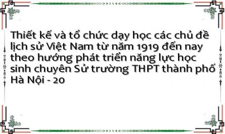 Thiết kế và tổ chức dạy học các chủ đề lịch sử Việt Nam từ năm 1919 đến nay theo hướng phát triển năng lực học sinh chuyên Sử trường THPT thành phố Hà Nội - 20