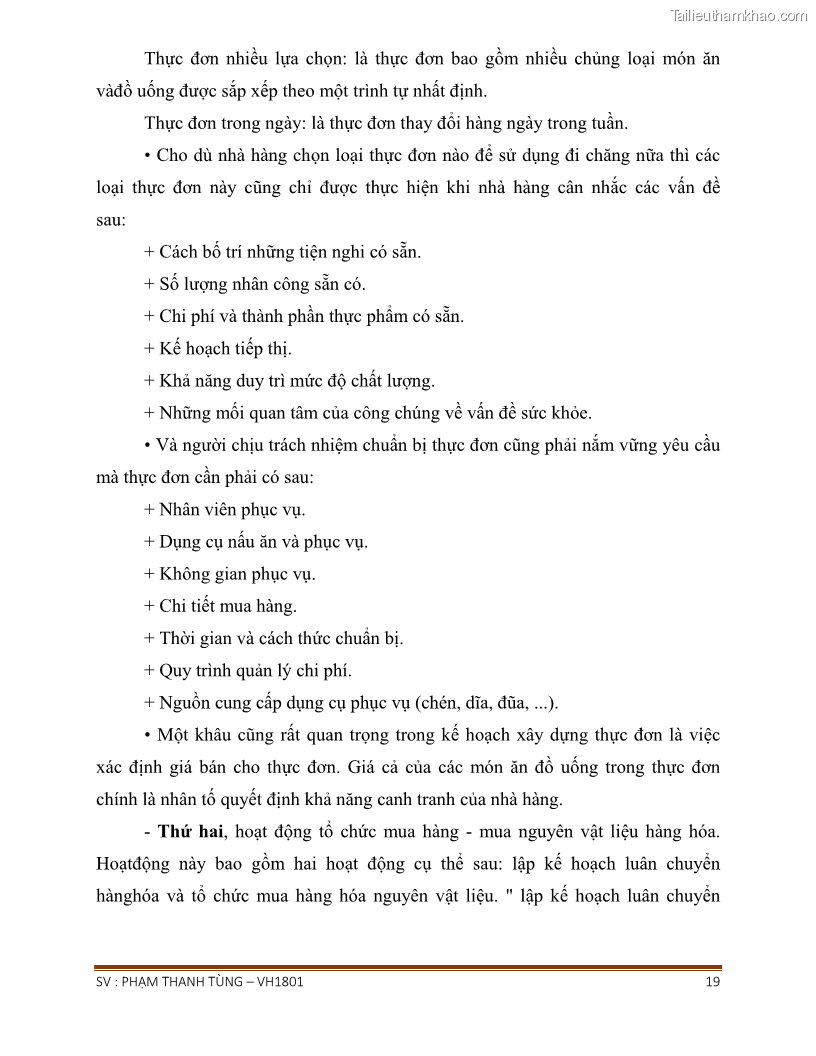 Khóa luận tốt nghiệp văn hóa du lịch Tìm hiểu chất lượng dịch vụ ở nhà hàng Tong Hua, Hải Phòng - 2 Trang 19