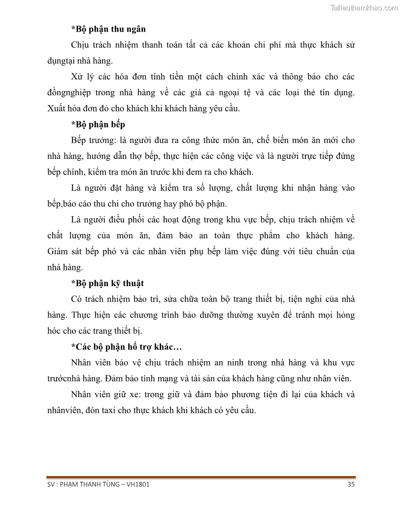 Khóa luận tốt nghiệp văn hóa du lịch Tìm hiểu chất lượng dịch vụ ở nhà hàng Tong Hua, Hải Phòng - 3 Trang 35