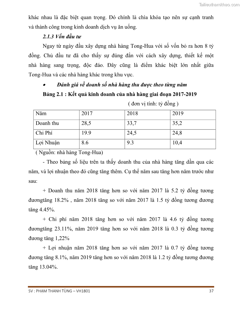 Khóa luận tốt nghiệp văn hóa du lịch Tìm hiểu chất lượng dịch vụ ở nhà hàng Tong Hua, Hải Phòng - 4 Trang 37