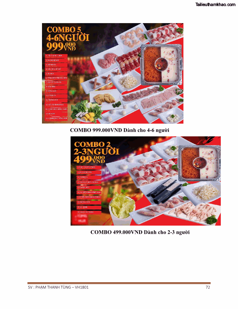 Khóa luận tốt nghiệp văn hóa du lịch Tìm hiểu chất lượng dịch vụ ở nhà hàng Tong Hua, Hải Phòng - 6 Trang 72