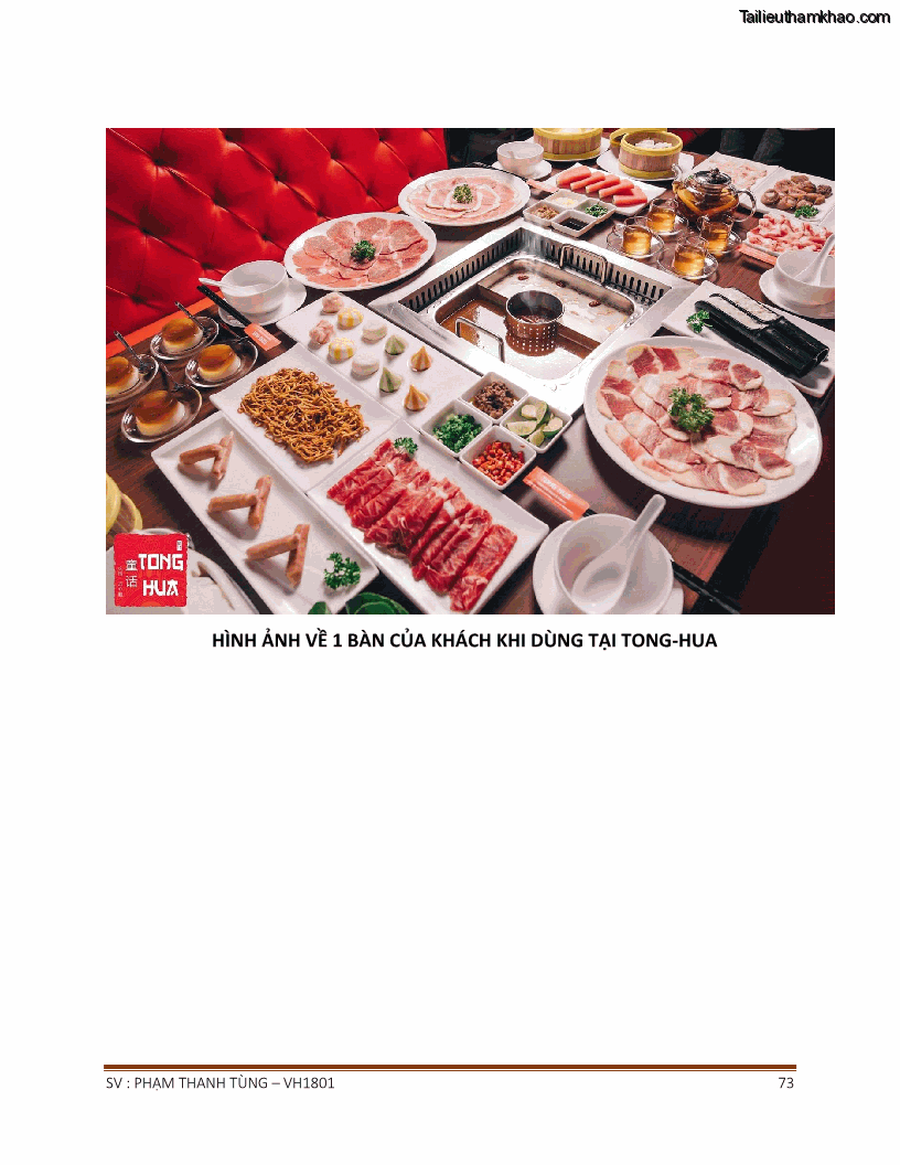 Khóa luận tốt nghiệp văn hóa du lịch Tìm hiểu chất lượng dịch vụ ở nhà hàng Tong Hua, Hải Phòng - 7 Trang 73