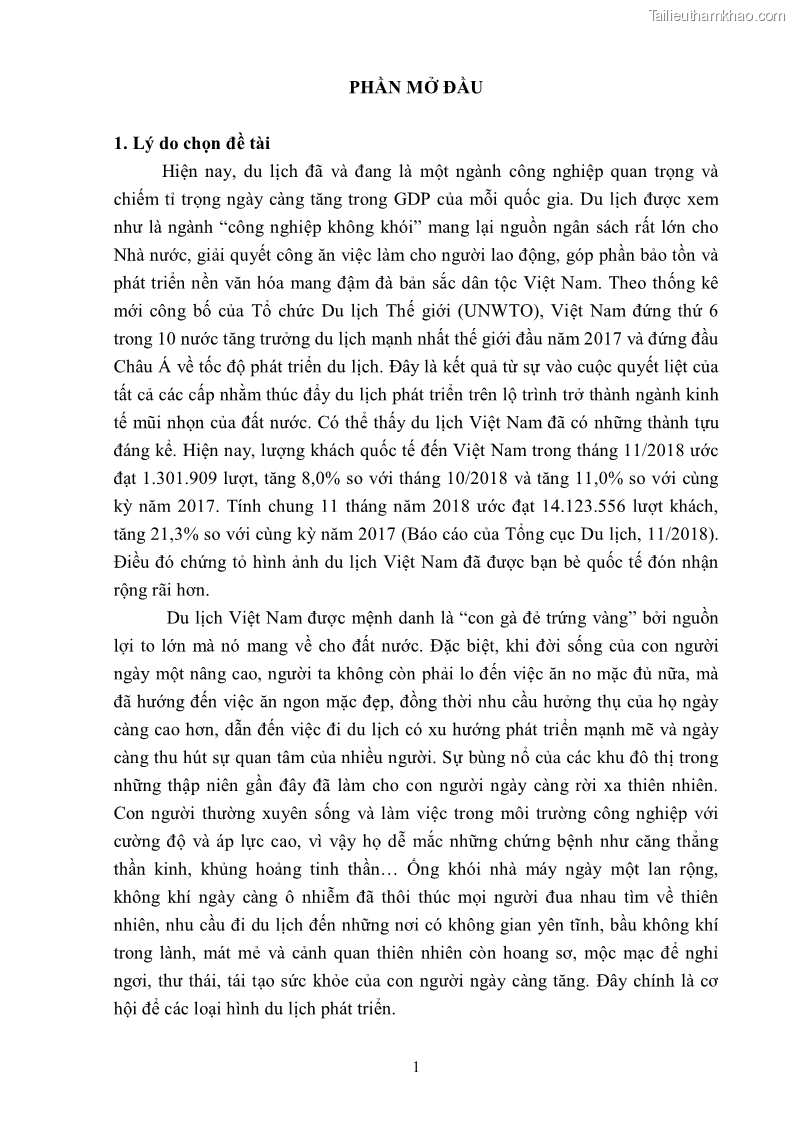 Khóa luận tốt nghiệp văn hóa du lịch Tìm hiểu khả năng khai thác và phát triển một số tuyến du lịch phục vụ du lịch Trekking tại Sa Pa - 1 Trang 11