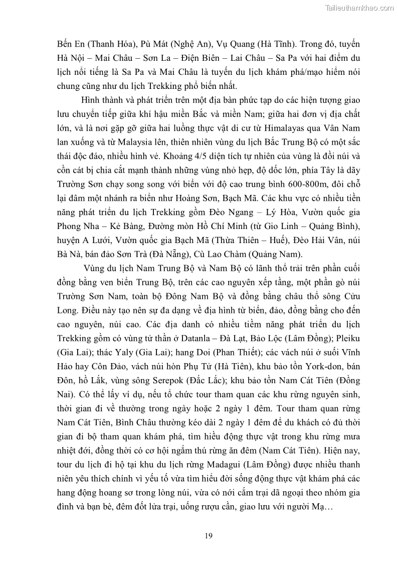 Khóa luận tốt nghiệp văn hóa du lịch Tìm hiểu khả năng khai thác và phát triển một số tuyến du lịch phục vụ du lịch Trekking tại Sa Pa - 3 Trang 29