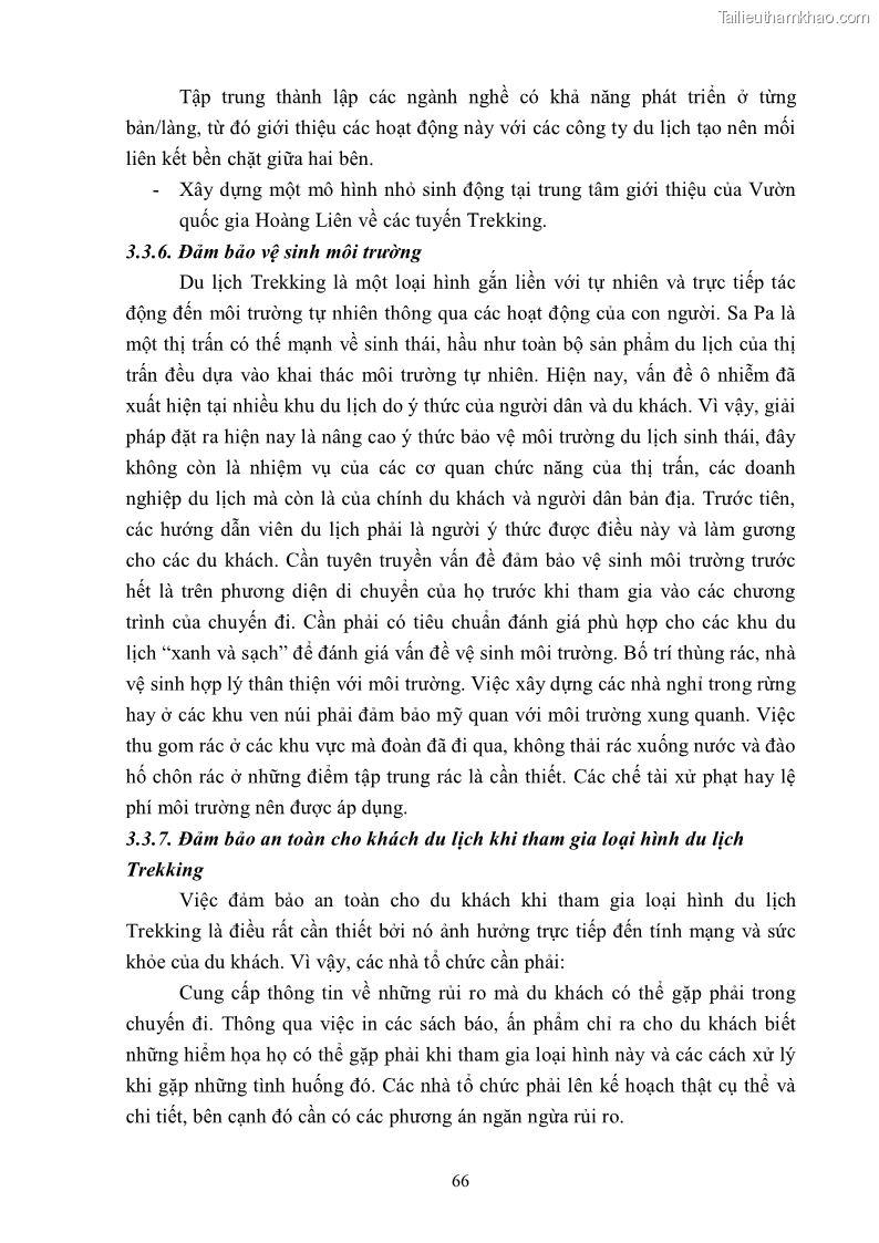 Khóa luận tốt nghiệp văn hóa du lịch Tìm hiểu khả năng khai thác và phát triển một số tuyến du lịch phục vụ du lịch Trekking tại Sa Pa - 7 Trang 76