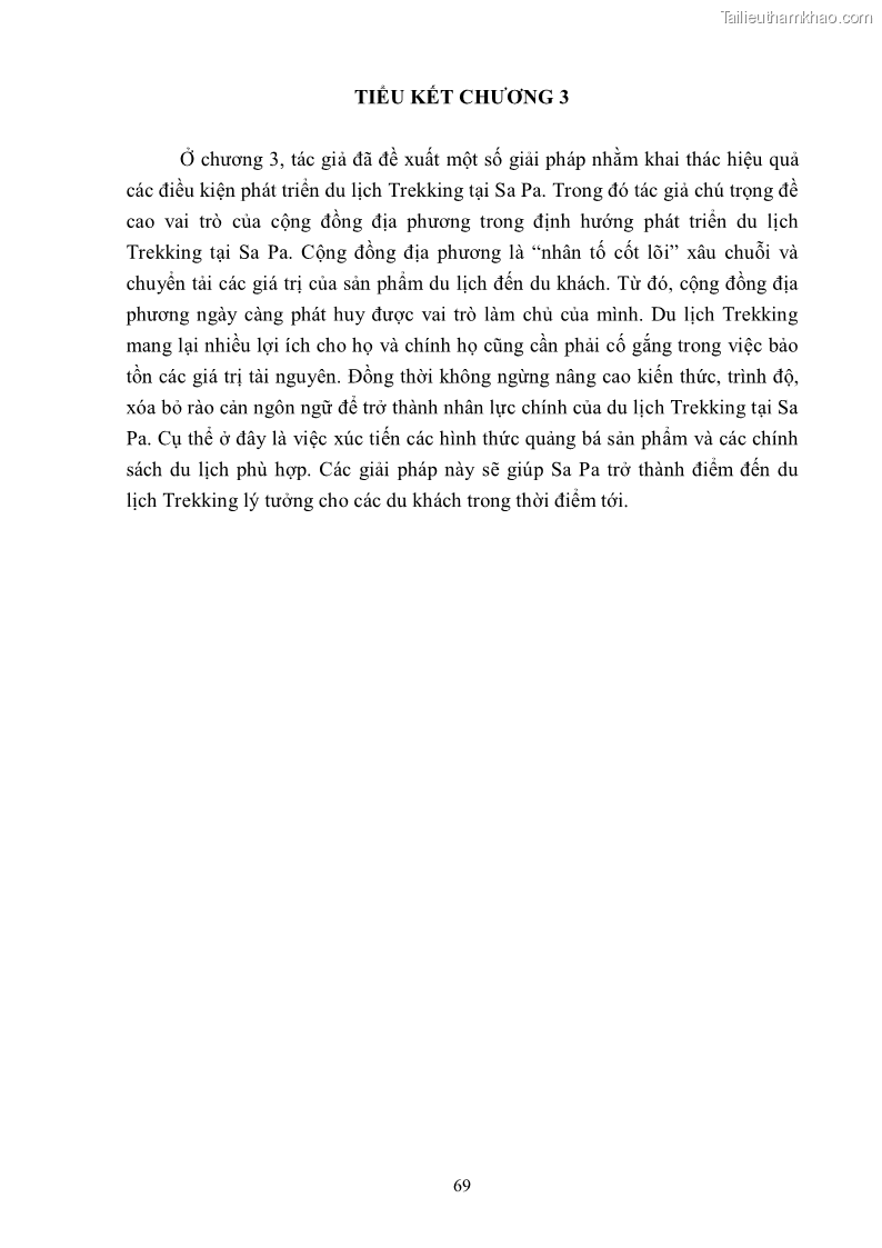 Khóa luận tốt nghiệp văn hóa du lịch Tìm hiểu khả năng khai thác và phát triển một số tuyến du lịch phục vụ du lịch Trekking tại Sa Pa - 7 Trang 79