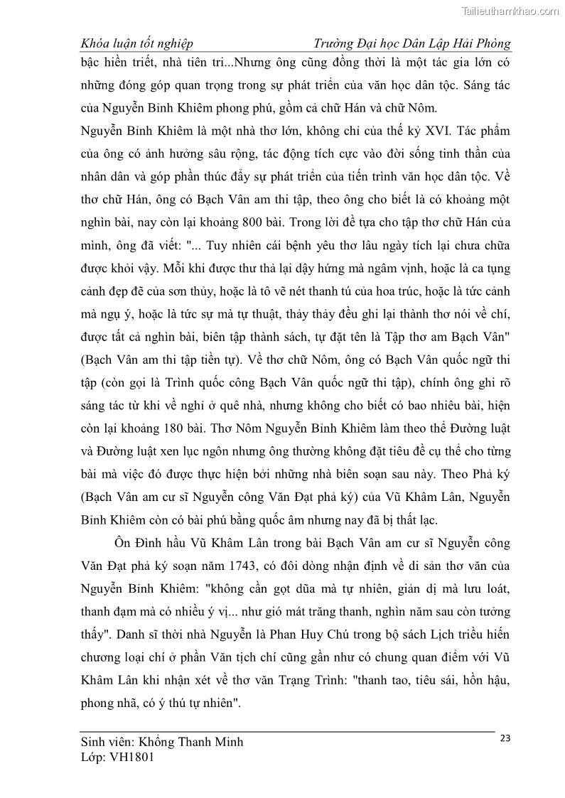 Khóa luận tốt nghiệp văn hóa du lịch Tìm hiểu một số điểm du lịch được học sinh sinh viên yêu thích ở Hải Phòng - 3 Trang 33