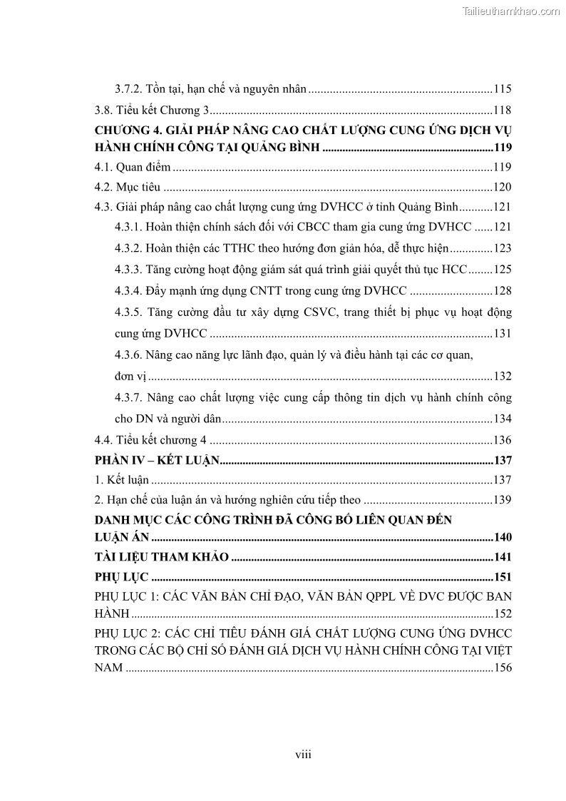 Luận án tiến sĩ quản trị kinh doanh Nâng cao chất lượng cung ứng dịch vụ hành chính công tỉnh Quảng Bình - 1 Trang 10