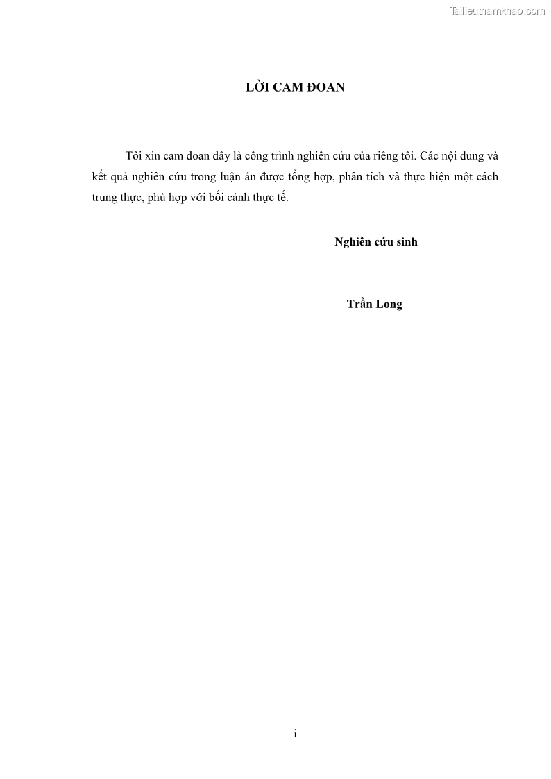 Luận án tiến sĩ quản trị kinh doanh Nâng cao chất lượng cung ứng dịch vụ hành chính công tỉnh Quảng Bình - 1 Trang 3