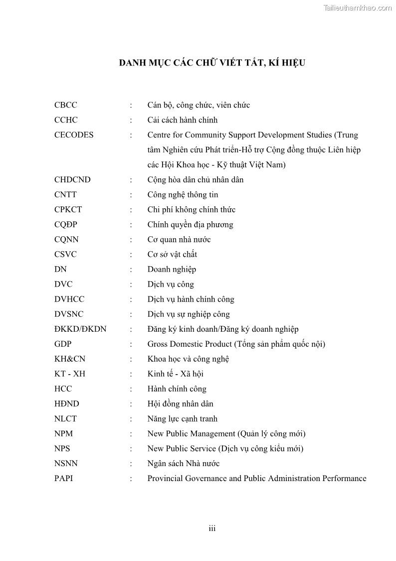 Luận án tiến sĩ quản trị kinh doanh Nâng cao chất lượng cung ứng dịch vụ hành chính công tỉnh Quảng Bình - 1 Trang 5