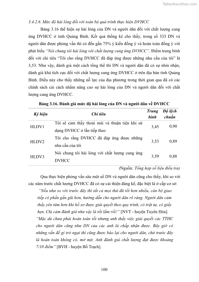 Luận án tiến sĩ quản trị kinh doanh Nâng cao chất lượng cung ứng dịch vụ hành chính công tỉnh Quảng Bình - 10 Trang 114