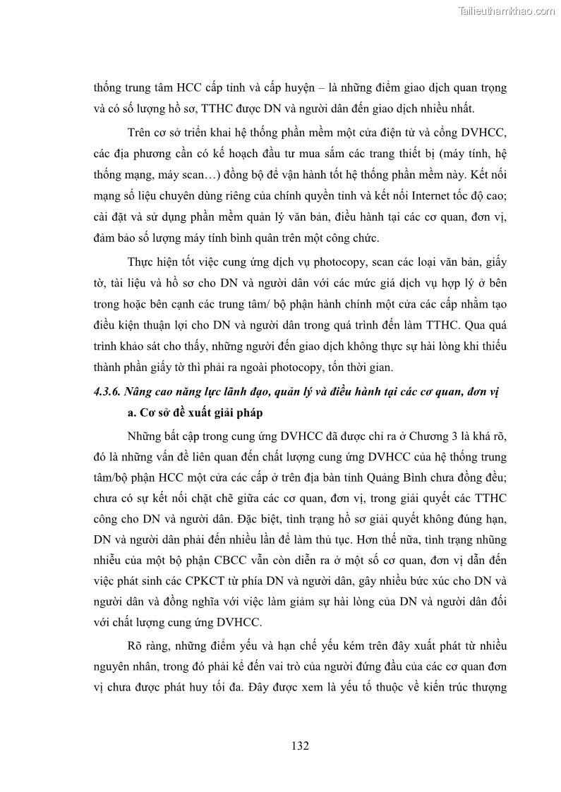 Luận án tiến sĩ quản trị kinh doanh Nâng cao chất lượng cung ứng dịch vụ hành chính công tỉnh Quảng Bình - 13 Trang 146