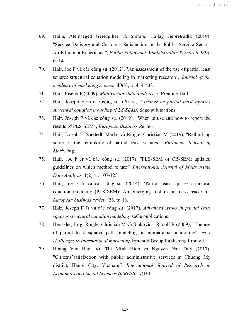 Luận án tiến sĩ quản trị kinh doanh Nâng cao chất lượng cung ứng dịch vụ hành chính công tỉnh Quảng Bình - 14 Trang 161